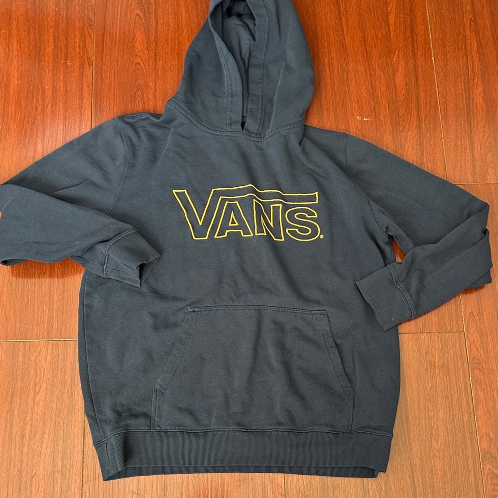 Vans Kids Navy Hoodie with Gold Logo